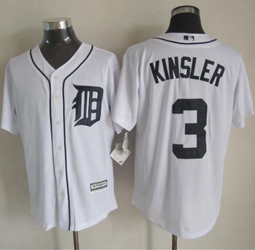 Tigers #3 Ian Kinsler White New Cool Base Stitched MLB Jersey